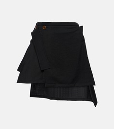 Шерстяная мини-юбка Vivienne Westwood, черный