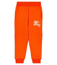 Спортивные брюки из хлопкового джерси Burberry Kids, апельсин