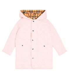 Пальто с логотипом Burberry Kids, розовый