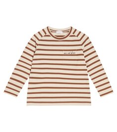 Футболка из хлопкового джерси Brunello Cucinelli Kids, коричневый