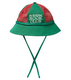 Солнцезащитная шляпа из хлопковой сетки с принтом Mini Rodini, зеленый