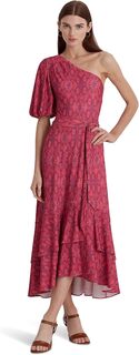 Трикотажное платье с геопринтом на одно плечо LAUREN Ralph Lauren, цвет Fuchsia Multi