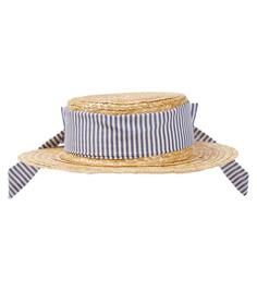 Шляпа от солнца из рафии и хлопка с принтом Patachou, бежевый