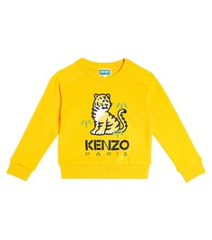 Хлопковая толстовка с логотипом Kenzo Kids, желтый