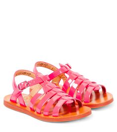 Кожаные сандалии plagette с ремешками Pom D&apos;Api, розовый