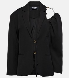 Блейзер la veste galliga из натуральной шерсти Jacquemus, черный