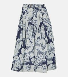 Широкие брюки со складками с цветочным принтом Vivienne Westwood, синий