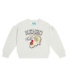 Толстовка из хлопкового джерси с принтом Kenzo Kids, серый