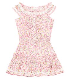 Платье alba с цветочным принтом Poupette St Barth Kids, розовый