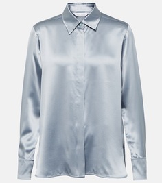 Шелковая рубашка aiello Max Mara, синий