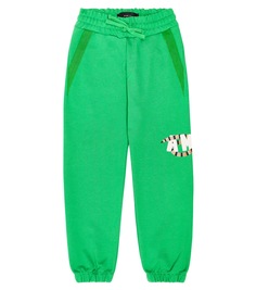 Спортивные брюки из хлопка с принтом Amiri Kids, зеленый