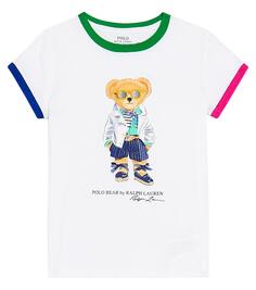 Футболка polo bear из хлопкового джерси Polo Ralph Lauren Kids, белый