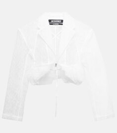 Кружевной жакет la veste dentelle Jacquemus, белый