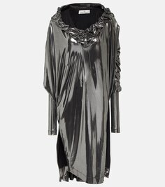 Драпированное платье миди из ламе Vivienne Westwood, серебро