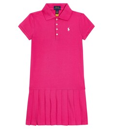 Хлопковое платье Polo Ralph Lauren Kids, розовый