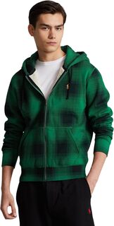 Флисовая толстовка на молнии в клетку на ворсовой подкладке Polo Ralph Lauren, цвет Ombre Plaid Athletic Green