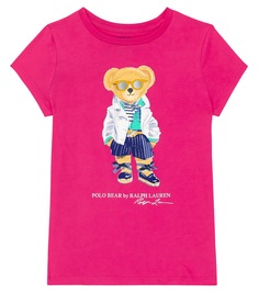 Футболка polo bear из хлопкового джерси Polo Ralph Lauren Kids, розовый