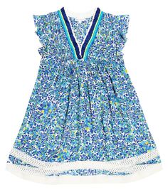 Платье сара с цветочным принтом Poupette St Barth Kids, синий