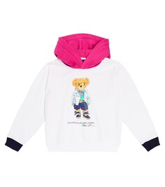 Худи polo bear из хлопкового флиса Polo Ralph Lauren Kids, белый