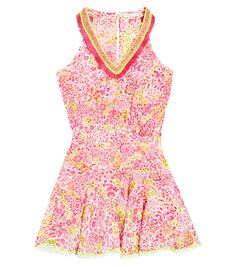 Платье агата с цветочным принтом Poupette St Barth Kids, мультиколор