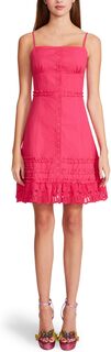 Платье-комбинация из хлопковой парусины с застежкой спереди Betsey Johnson, розовый