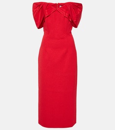 Креповое платье миди chiara с открытыми плечами Rebecca Vallance, красный