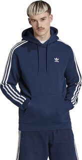 Толстовка с капюшоном и пуловером с 3 полосками adidas, цвет Night Indigo