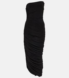 Платье миди diana без бретелек из джерси Norma Kamali, черный