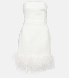 Мини-платье bridal evelyn с отделкой перьями Rebecca Vallance, белый