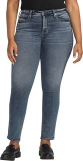Джинсы Plus Size Most Wanted Mid-Rise Straight Leg Jeans W63413EDB341 Silver Jeans Co., цвет Indigo