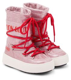 Юные блестящие зимние ботинки jtrack tube Moon Boot Kids, розовый