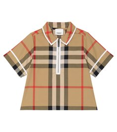 Рубашка-поло в клетку vintage check Burberry Kids, мультиколор