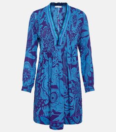 Мини-платье ola с цветочным принтом Poupette St Barth, синий