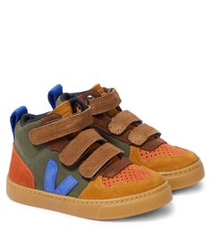 Кроссовки v-10 средней длины из замши Veja Kids, коричневый