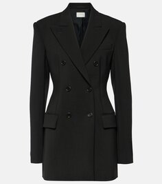 Блейзер vischio из смесовой шерсти Sportmax, черный