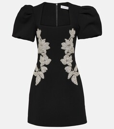 Мини-платье из крепа ginevra с декором Rebecca Vallance, черный