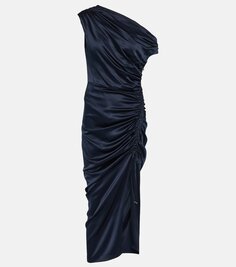 Платье миди kadie из шелкового шармеза Veronica Beard, синий