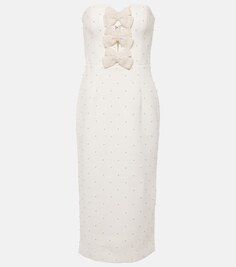 Свадебное платье миди из крепа ophelia Rebecca Vallance, белый