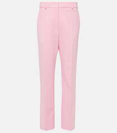 Прямые брюки roagna из смесовой шерсти со средней посадкой Sportmax, розовый