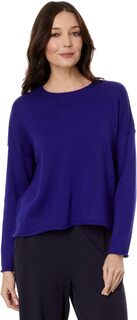Пуловер свободного кроя для миниатюрных размеров с круглым вырезом Eileen Fisher, цвет Blue Violet