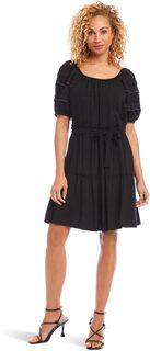 Многоуровневое платье с короткими рукавами Karen Kane, черный