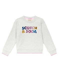 Толстовка из хлопкового джерси с пайетками Scotch &amp; Soda Kids, серый