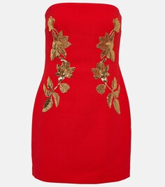 Креповое мини-платье versailles с пайетками Rebecca Vallance, красный