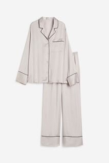 Пижама H&amp;M Satin, светло-серый H&M