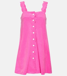 Мини-платье с фестонами из смесового хлопка Marysia, розовый