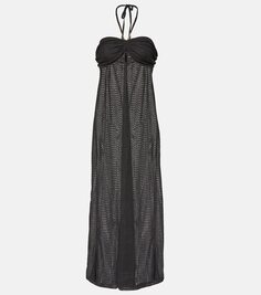 Трикотажное платье макси mila с вырезом халтер Melissa Odabash, черный
