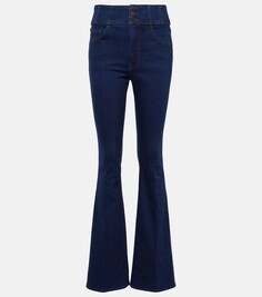 Расклешенные джинсы beverly с высокой посадкой Veronica Beard, синий
