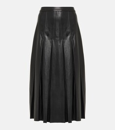 Herson плиссированная юбка миди из искусственной кожи Veronica Beard, черный