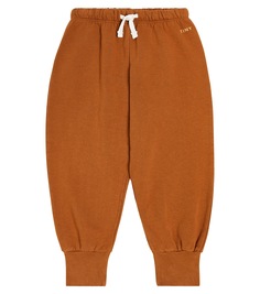 Спортивные брюки из хлопкового джерси с логотипом Tinycottons, коричневый