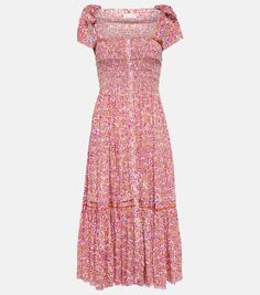 Платье миди triny с цветочным принтом Poupette St Barth, розовый